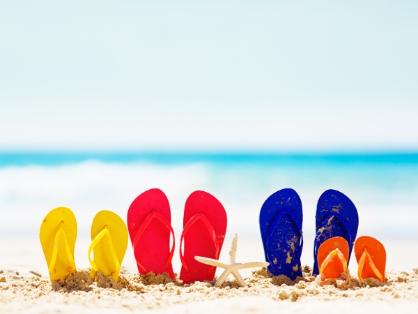 Slippers on a Beach