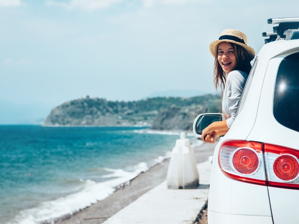 Woman Travelling Near Coast