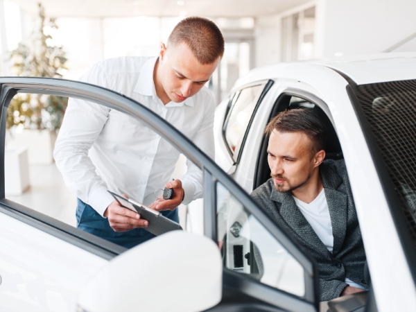 Man Renting a Car